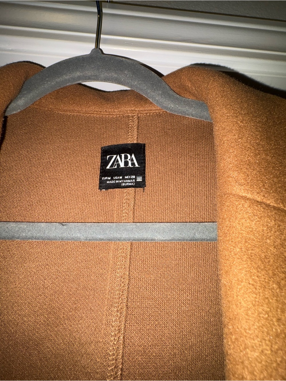 Zara Brown Long Single-Breasted Coat - Picture 3 of 5